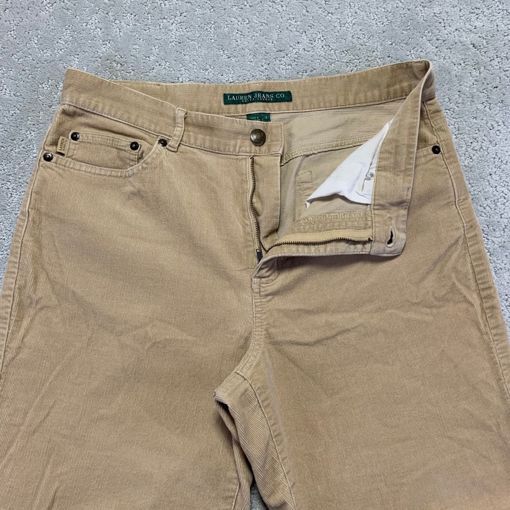Lauren Jeans Co Ralph Lauren Corduroy Pants Womens Size 8/30x25 Tan Cropped
